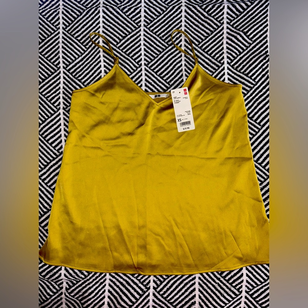 Olive satin blouse